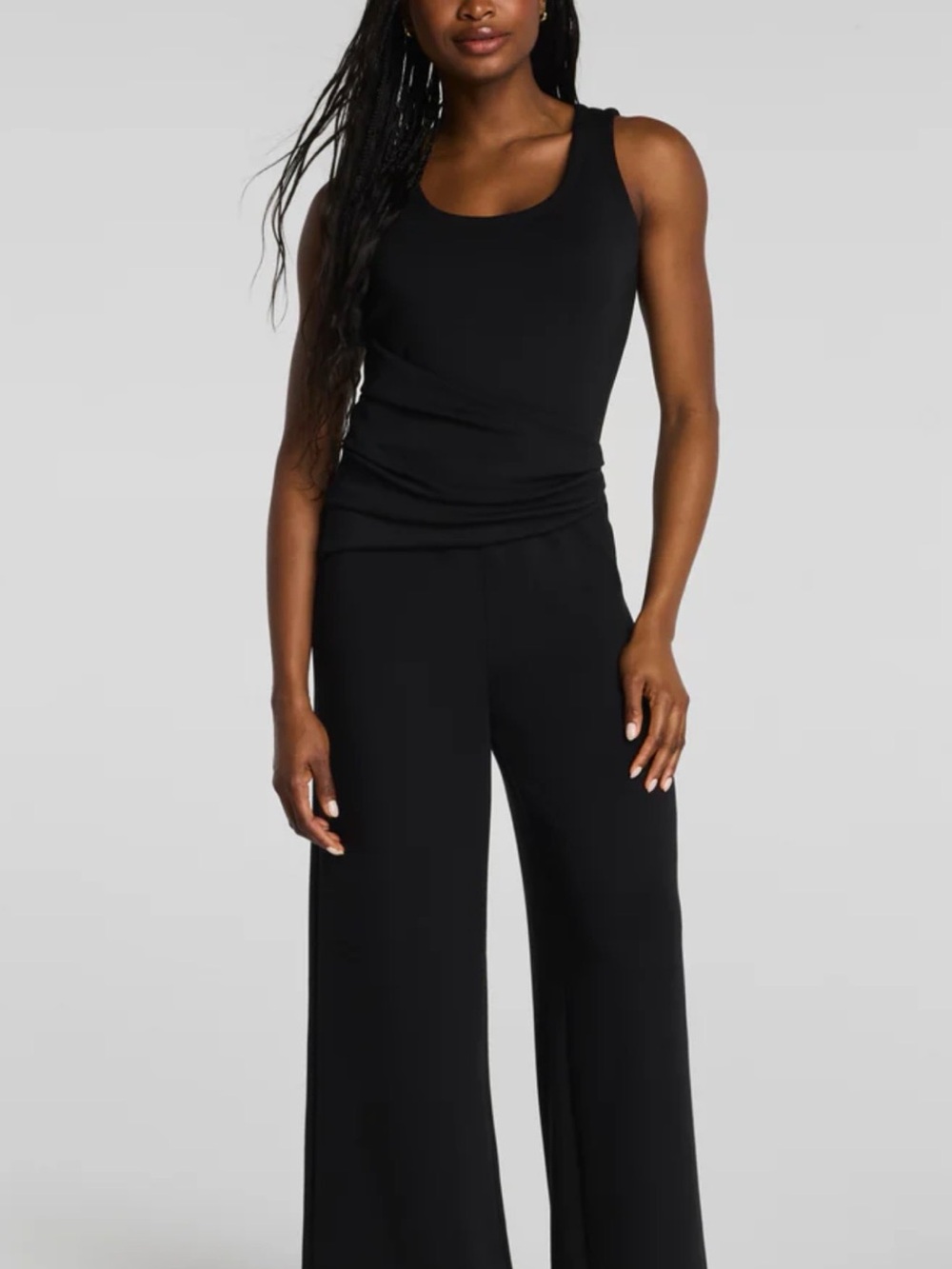 SPANX Black Sleeveless Maxi Tank Jumpsuit